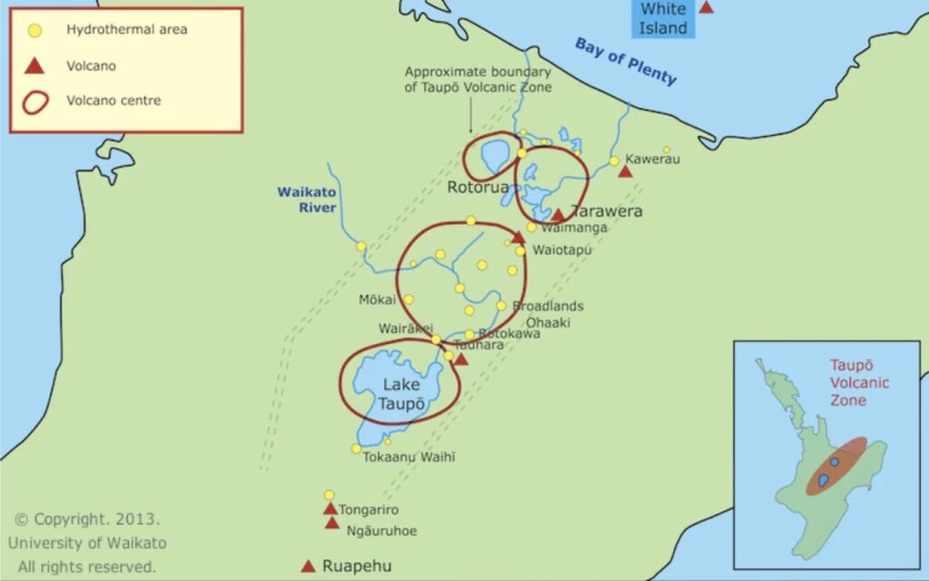 NZ volcano map